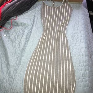 Long stripped bodycon dress